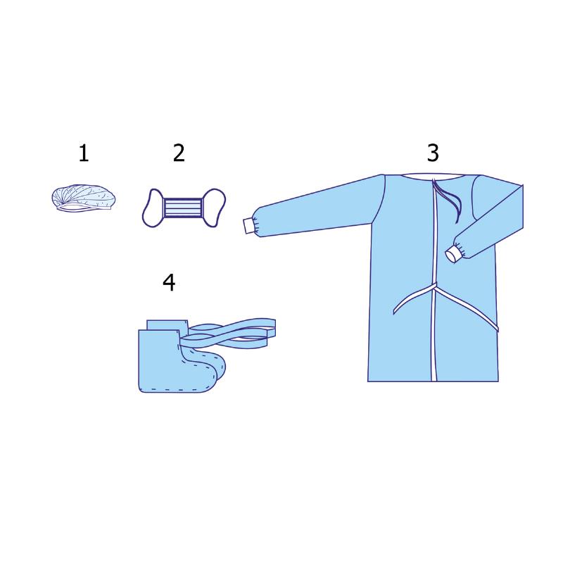 Комплект одягу акушерський для партнерських пологів №1 Taipan-Pharm стерильний (TPS0200008)